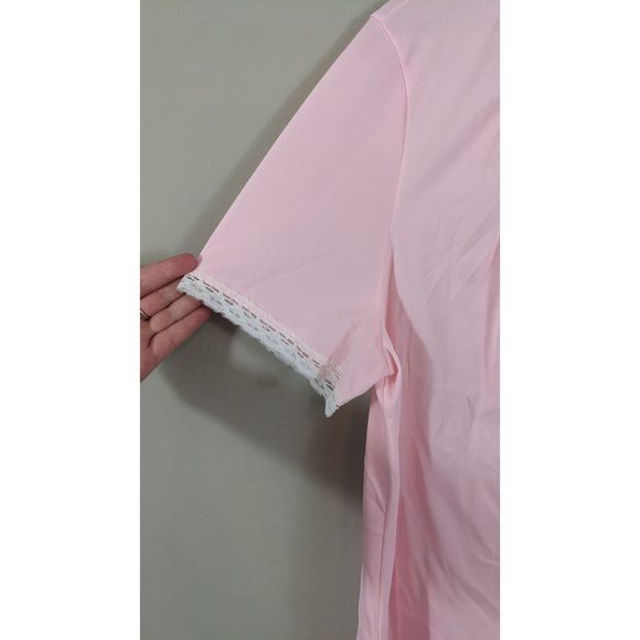 Pink Vintage Deena Nylon Night Shirt Flower Power 60s - Picture 10 of 16